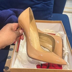 Christian Louboutin Beige Patent Leather Heels